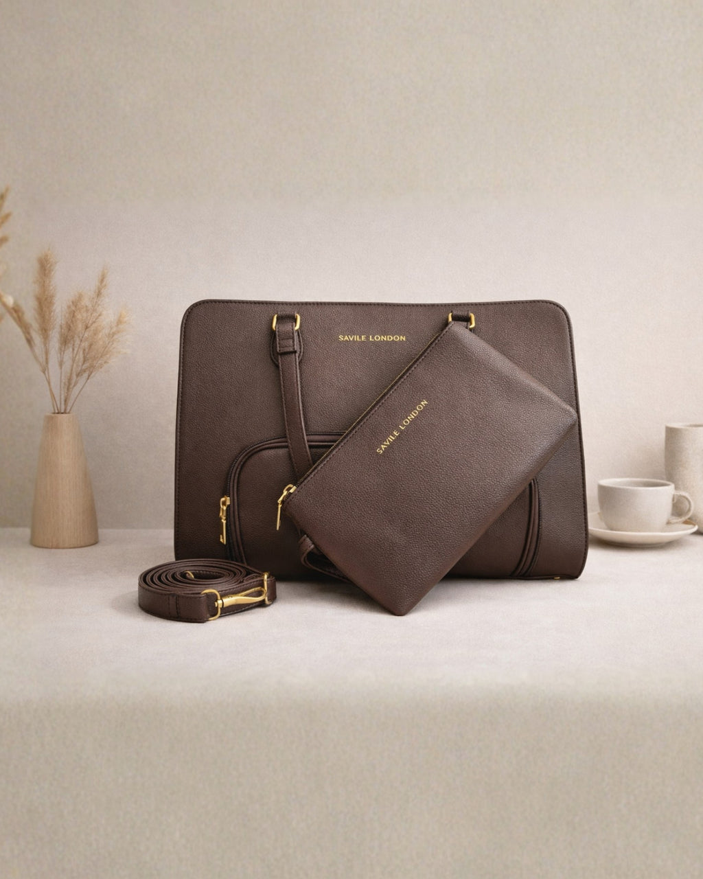 London Aesthetic Vegan Leather Ladies Tote Bag  With Insulated Compartment