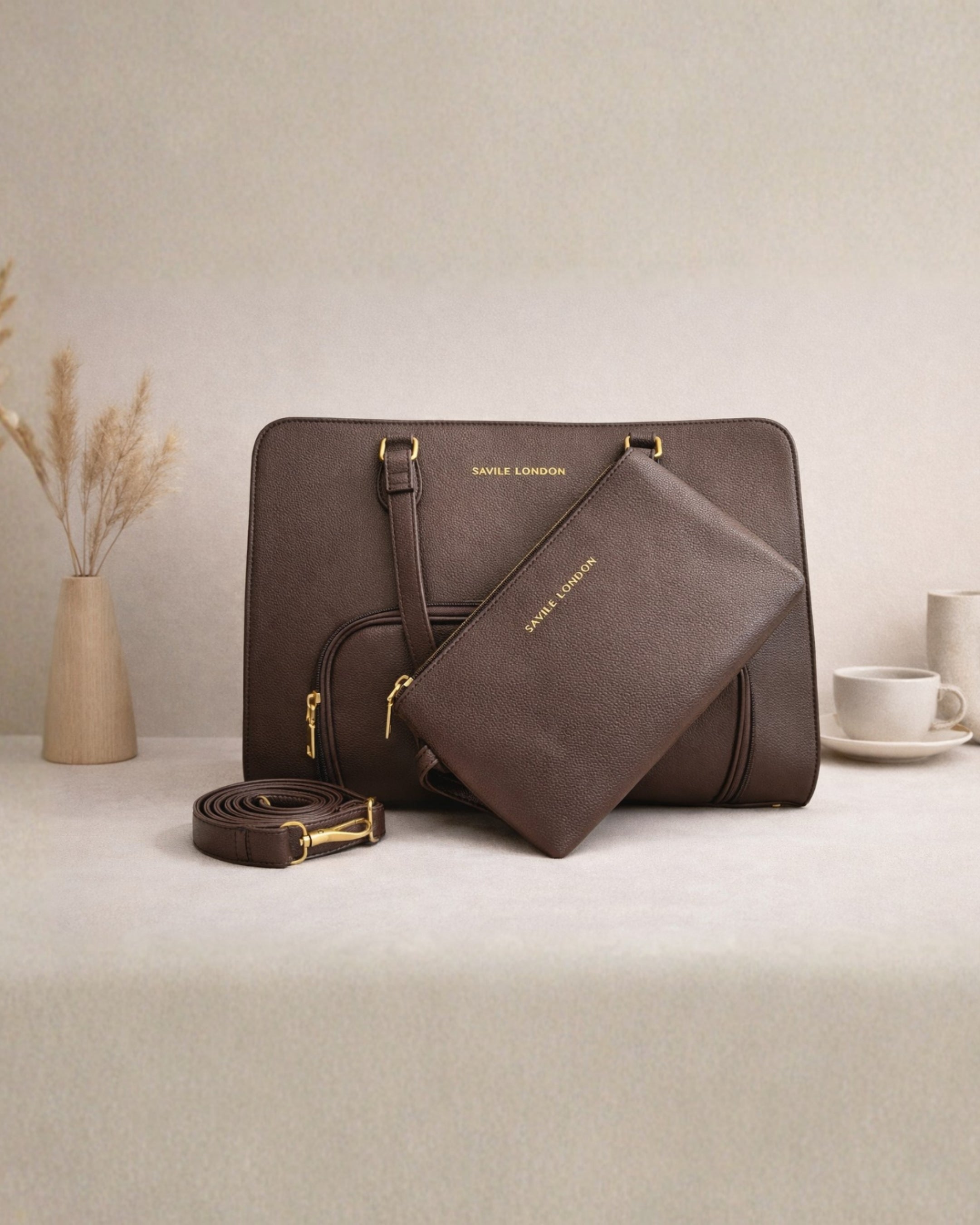 London Aesthetic Vegan Leather Ladies Tote Bag  With Insulated Compartment