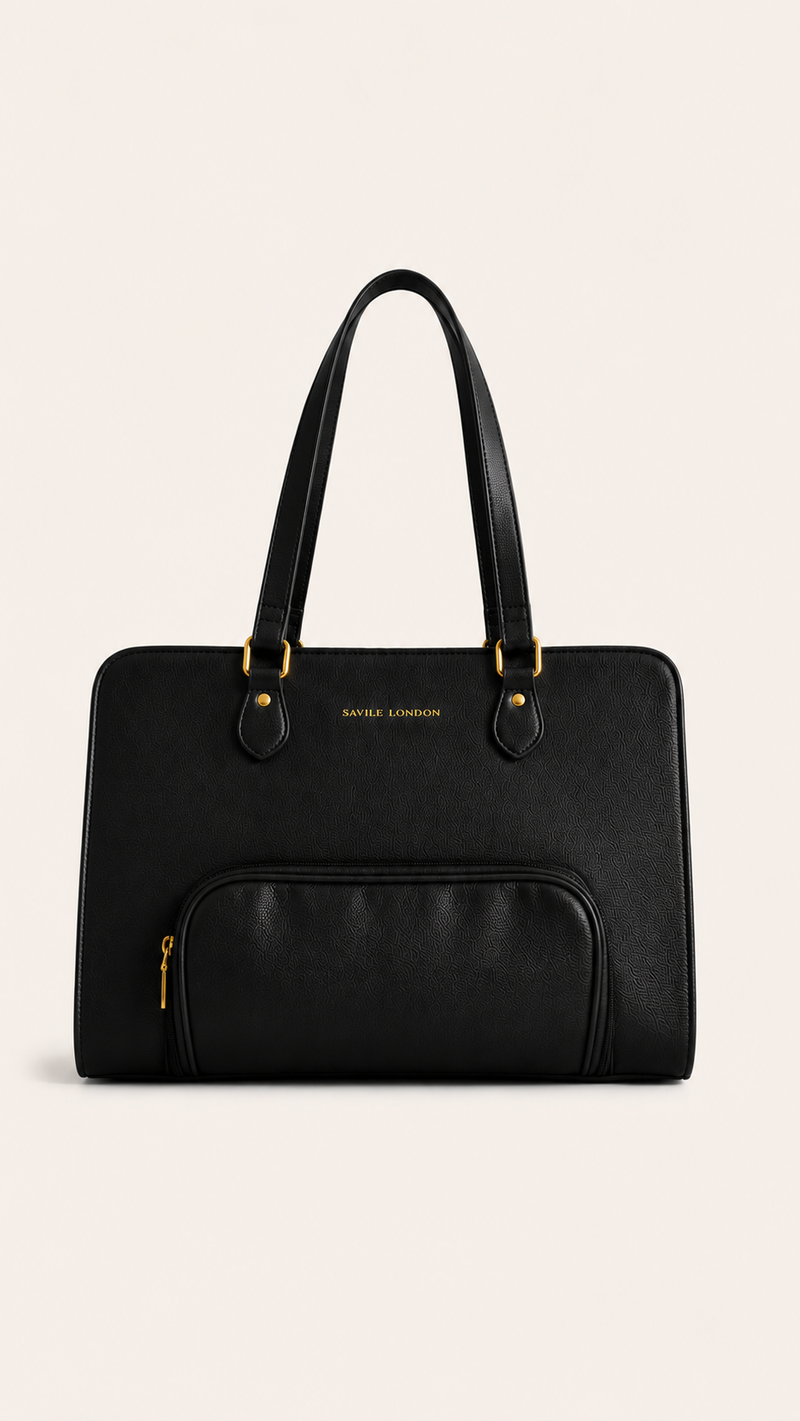 London Aesthetic Vegan Leather Ladies Tote Bag  With Insulated Compartment