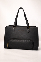 London Aesthetic Vegan Leather Tote Bag  With Insulated Compartment