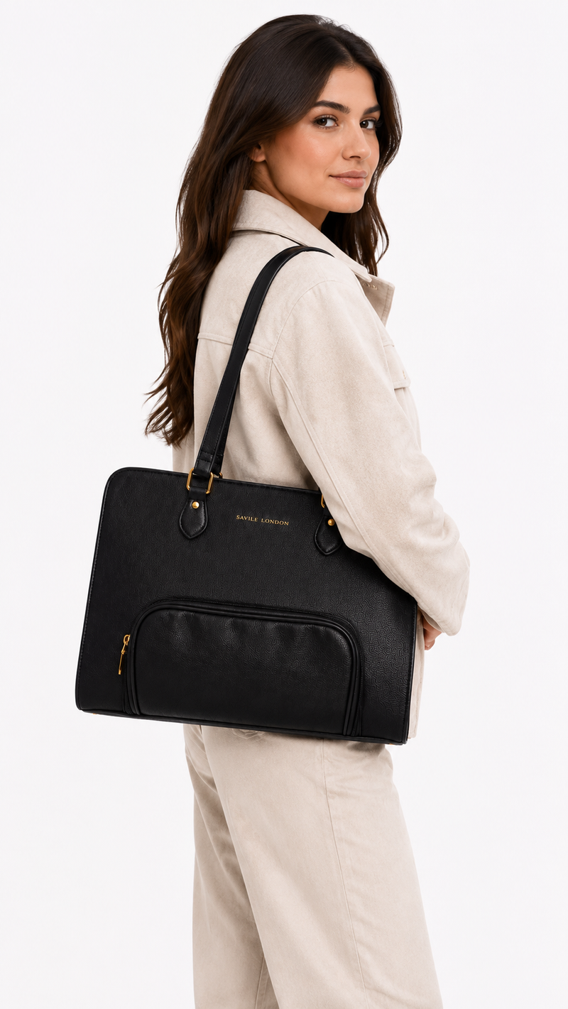 London Aesthetic Vegan Leather Ladies Tote Bag  With Insulated Compartment