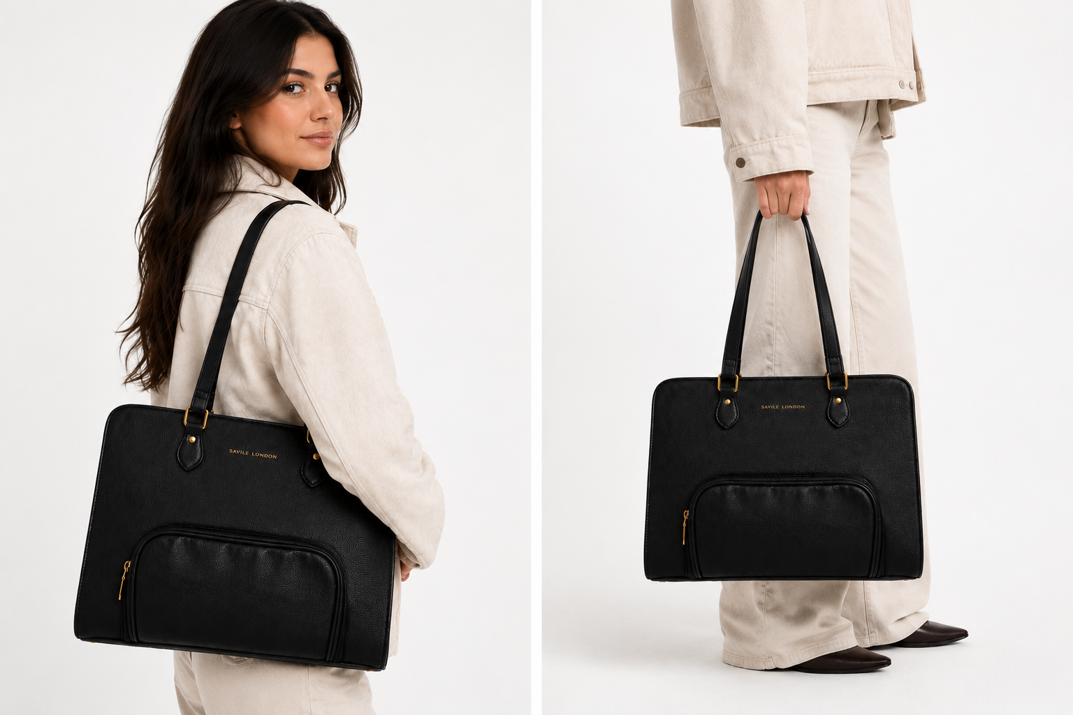 London Aesthetic Vegan Leather Ladies Tote Bag  With Insulated Compartment