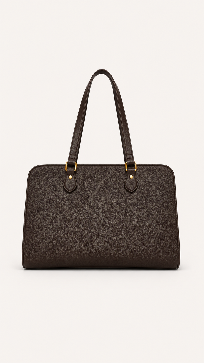 London Aesthetic Vegan Leather Tote Bag  With Insulated Compartment
