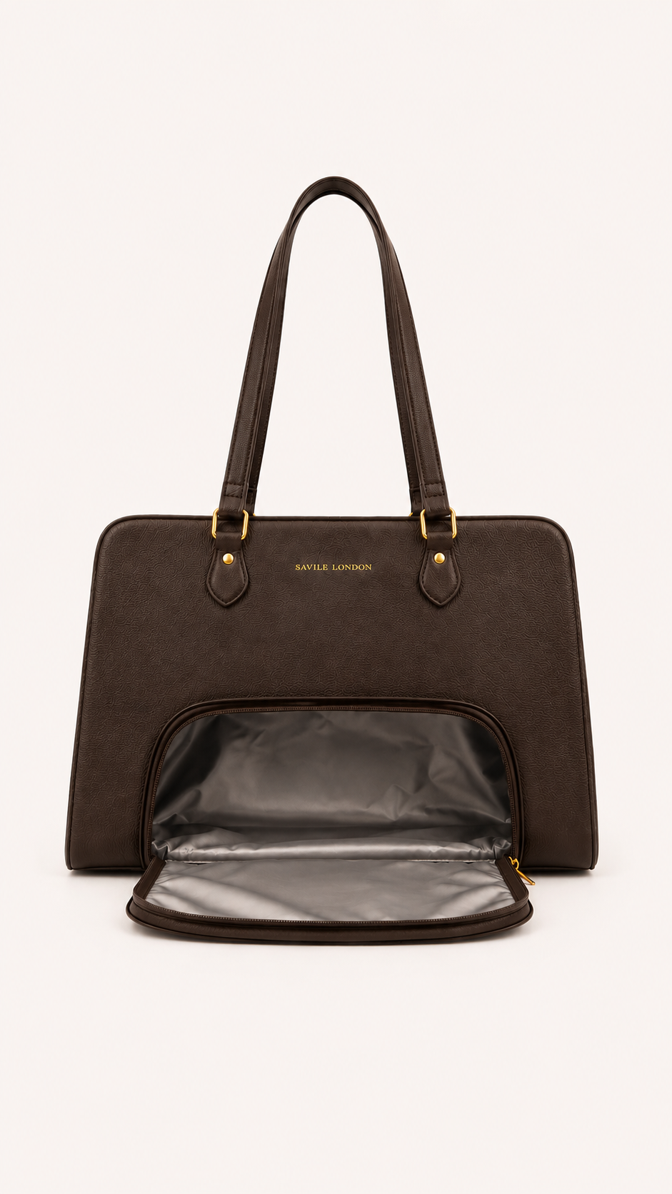 London Aesthetic Vegan Leather Tote Bag  With Insulated Compartment