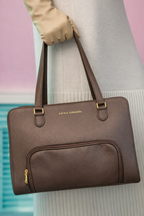 London Aesthetic Vegan Leather Tote Bag  With Insulated Compartment